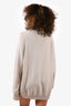 Louis Vuitton Cream 'LV' Embroidered Mock Neck Sweater Size XXL