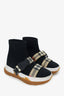 Burberry Kids Black Buckled Strap Sock Sneakers Size 25