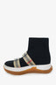 Burberry Kids Black Buckled Strap Sock Sneakers Size 25