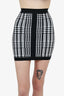 Balmain Black/White Houndstooth Mini Skirt Size 34