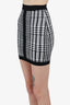 Balmain Black/White Houndstooth Mini Skirt Size 34