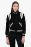 Saint Laurent Black Wool Varsity Jacket Size 34