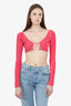 Jacquemus Pink 'Pralu' Cropped Cardigan Size 34