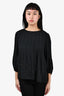 Maje Black Pleated Stud Accent Blouse Size 1