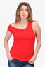 Jacquemus Red Asymmetric Tank Top Size 40