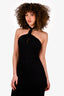 Helmut Lang Black Layered Mesh Halter Neck Dress Size XS