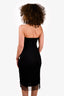 Helmut Lang Black Layered Mesh Halter Neck Dress Size XS