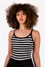 Sandro White/Black Striped Bodysuit Size 1