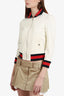 Gucci White Knit Web Trim Track Jacket Size 36