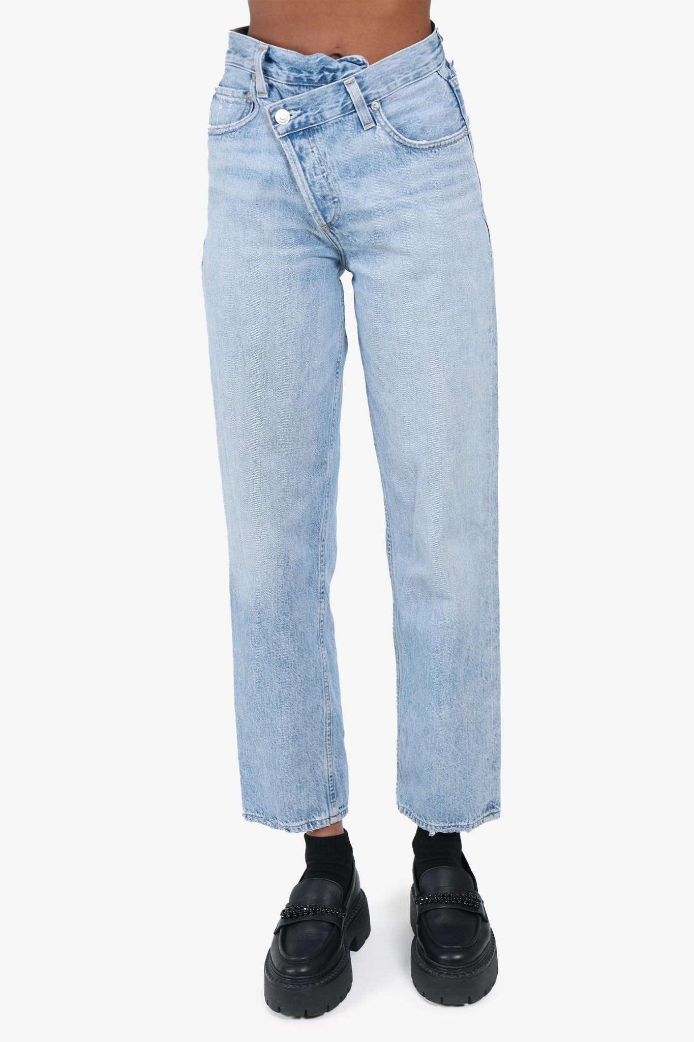 Agolde Blue Criss Cross Denim Jeans Size 22 – Mine & Yours