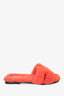 Hermes Orange Shearling Oran Sandals Size 38.5