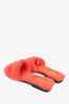 Hermes Orange Shearling Oran Sandals Size 38.5