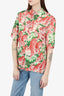 Sandro Green/Pink Tiger Print Shirt Size S
