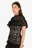Self-Portrait Black Star Overlay High Neck Mini Dress Size 2 US