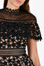 Self-Portrait Black Star Overlay High Neck Mini Dress Size 2 US