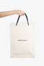 Balenciaga White Leather North South Shopping Bag