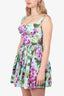 Dolce & Gabbana Blue/Multicolor Floral Print Bustier Mini Dress Size 42