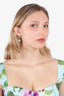 Pre-loved Chanel™ Gold Tone Faux Pearl CC Flower Drop Earrings