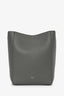 Celine 2023 Grey Leather 'Seau Sangle' Small Bucket Bag