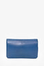 Pre-loved Chanel™ 2012 Blue Leather 'Sevruga' Wallet on Chain