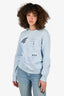Kenzo Blue Logo Embroidered Sweater Size S