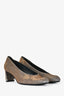 Stuart Weitzman Metallic Leather Pyrite Nocturn Frames Heels Size 37