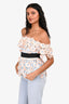 Self-Portrait White Ruffle Detailed Off-Shoulder Top Size 2
