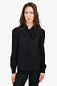 Saint Laurent Black Neck Tie Blouse Size 36
