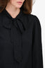 Saint Laurent Black Neck Tie Blouse Size 36