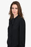 Saint Laurent Black Neck Tie Blouse Size 36