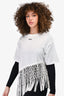 Off-White White Asymmetrical Fishnet Hemmed T-Shirt Size 38