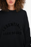 Essential Fear Of God Black Logo Printed Hoodie Size L