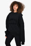 Essential Fear Of God Black Logo Printed Hoodie Size L