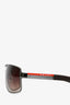 Prada Brown 'Linea Rossa' Aviator Sunglasses