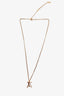 Louis Vuitton Gold Tone Upside Down Logo Necklace