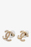 Pre-loved Chanel™ Gold Tone Crystal 'CC' Earrings
