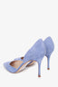 Manolo Blahnik Blue Suede Pointed Toe Heels size 37