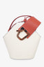 Danse Lente White/Orange Mini Johnny Bucket Bag with Strap
