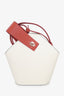 Danse Lente White/Orange Mini Johnny Bucket Bag with Strap