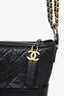 Pre-loved Chanel™ 2021 Black Quilted Leather Small Gabrielle Hobo Bag with Mixed Hardware