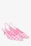 Christian Louboutin Pink/White Kate Gingham Pointed Toe Slingback Pump Size 36