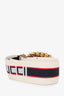 Gucci Red/White Jacquard Crystal Stripe Double G Belt size 100.40