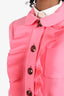 Gucci Pink Wool Silk Jacket with Plisse Detail Size 40