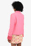 Gucci Pink Wool Silk Jacket with Plisse Detail Size 40