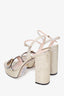Gucci Gold Metallic GG Marmont 55 Platform Sandals Size 40