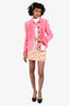 Gucci Pink Wool Silk Jacket with Plisse Detail Size 40