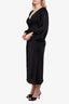 Shona Joy Black Twist Front Sleeve Midi Dress Size 8