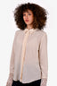 Chloe White Silk Lace Cuff Detailed Button Down Shirt Size 36