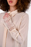 Chloe White Silk Lace Cuff Detailed Button Down Shirt Size 36