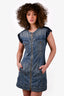 Louis Vuitton Blue Denim Monogram Zip-Up Dress Size 36